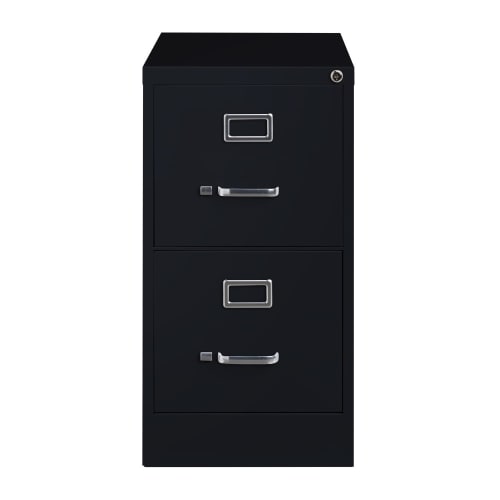Hirsh 26.5" Deep 2 Drawer Letter Width Vertical File Cabinet, Commercial Grade, Black